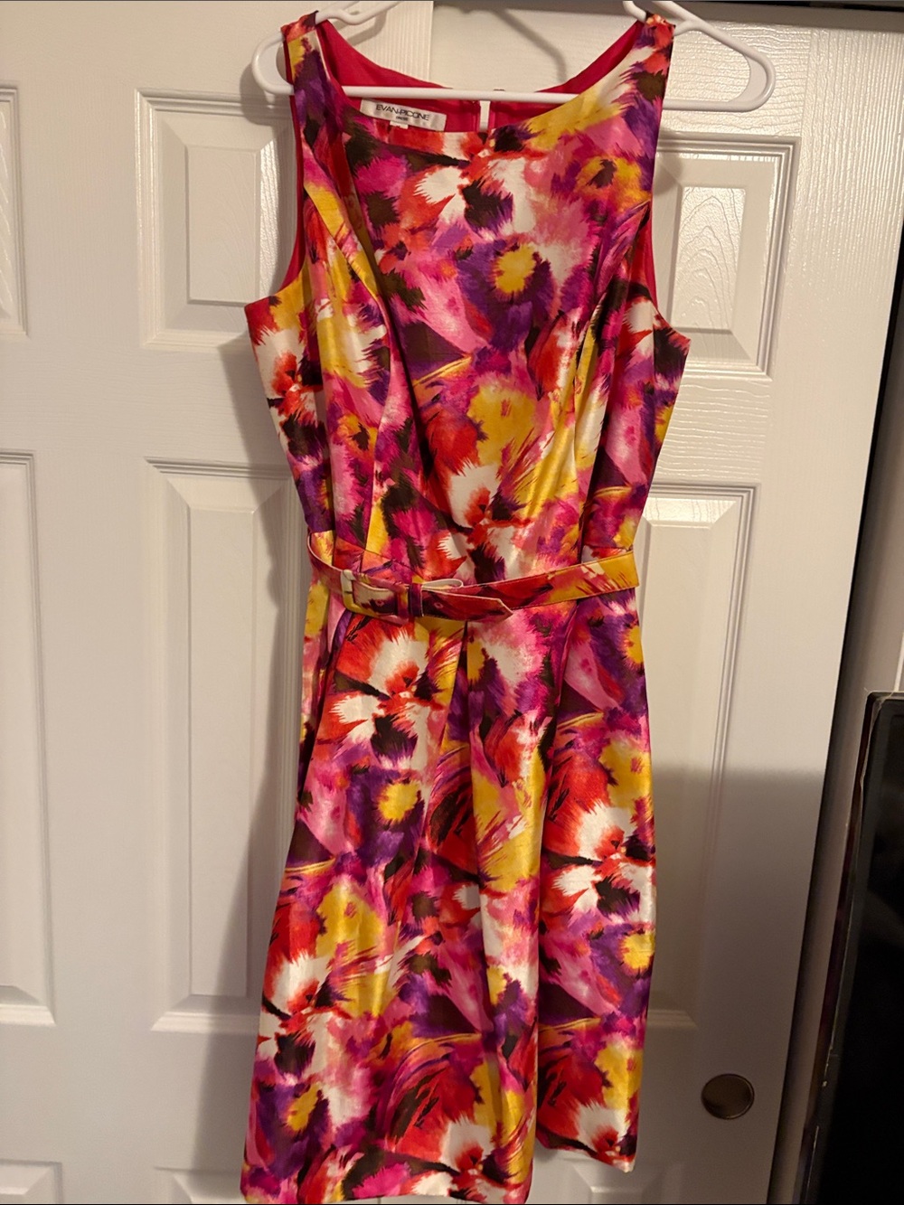 Evan Picone pleated, fit and flare dress